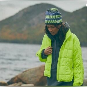 FP movement by free people Neon yellow Pippa packable Puffer Jacket size XS